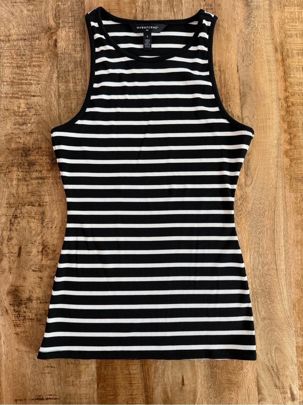 WHBMforme Ribbed Striped Tank Top Black White Size Small WhiteHouse blackmarket